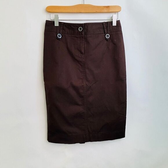 H&M Burgundy Button Pencil Skirt - Picture 3 of 6